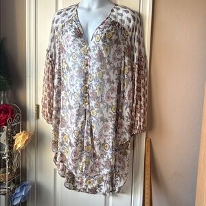 Free People Floral Sheer Top - Multicolor